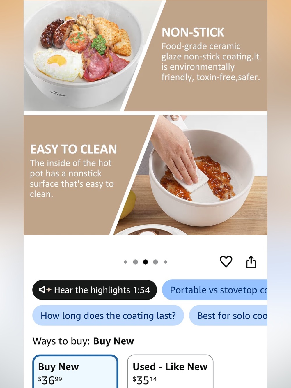 White Frying Pan with Rose Gold Accents